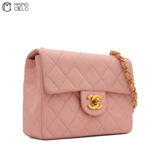CHANEL Mini Matelasse Pink Shoulder Bag ^*#