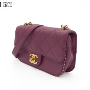 CHANEL Purple Caviar Skin 2Way Shoulder Bag