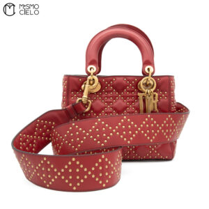 CHRISTIAN DIOR Lady Dior Studded 2Way Shoulder Handbag