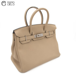 HERMES Authenticated Birkin 30 Beige Leather Handbag