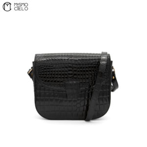 YVES SAINT LAURENT Crocodile Embossed Shoulder Bag