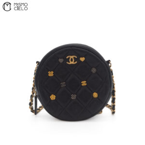 CHANEL Lambskin Coco Mark Lucky Charm Chain Shoulder Bag