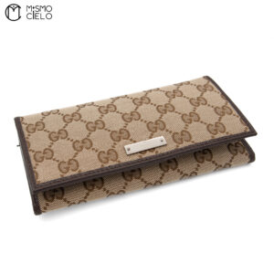 GUCCI GG Canvas Long Wallet Brown
