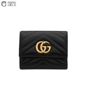 GUCCI GG Marmont Compact Wallet Black