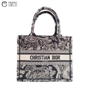 CHRISTIAN DIOR Navy Jacquard Tote Bag