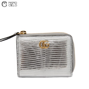 GUCCI 644406 Lizard wallet, Silver ^
