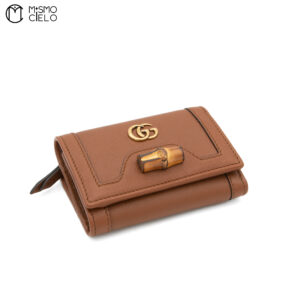 GUCCI Bamboo GG Marmont 658633 Leather Compact Wallet *
