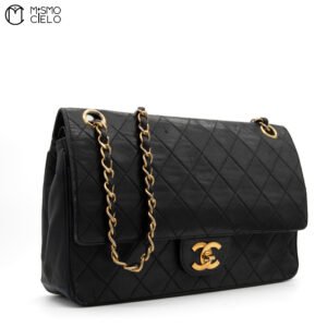 CHANEL Double flap lambskin Matelasse Turn lock
