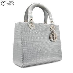 CHRISTIAN DIOR Lady Dior Grey Micro Cannage ^ #