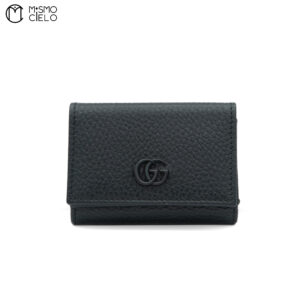 GUCCI Monochrome Black Double G  Compact Black Wallet ^ *