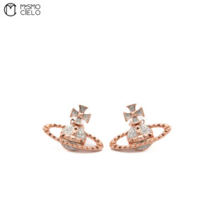 VIVIENNE WESTWOOD Orb Rhinestone Rose Gold Earrings *
