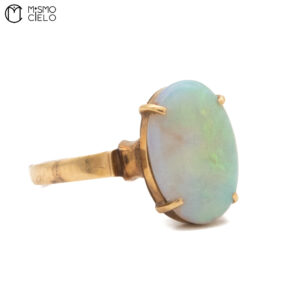 MY BEADS LUXE 18K Gold Opal 2.3g Ring  12 x 8mm Opal