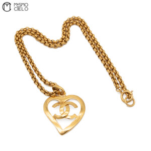 CHANEL * Heart Necklace 95P 60cm