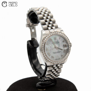 ROLEX 178384 Date Just Roman Numerals with Jubilee Bracelet and Diamonds