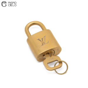 LOUIS VUITTON Gold Padlock and Key