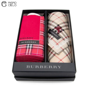 BURBERRY Two Matching Hankerchiefs *