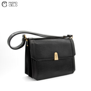 YSL Black Lizard Shoulder Bag *