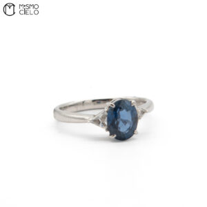 MY BEADS LUXE PT900 1.89ct Sapphire and Diamond  3.75g Ring