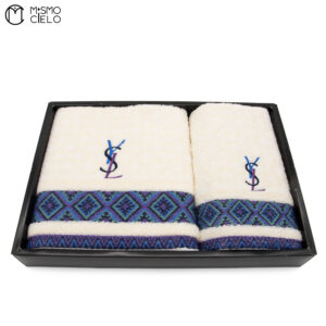 YVES SAINT LAURENT Towel Set, Unused Blue White 2 #