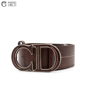 CHRISTIAN DIOR Brown Leather Belt