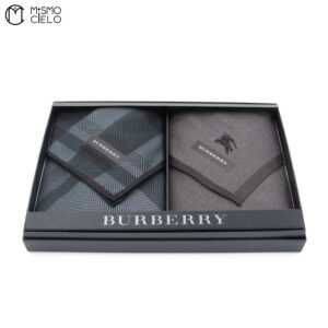 BURBERRY Blue and Grey Silk Handkerchiefs Box set *