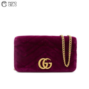 GUCCI  GG Marmont Burgundy Velvet Shoulder bag