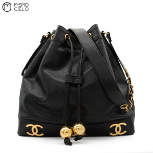 CHANEL Black Caviar Triple CC Shoulder Bag