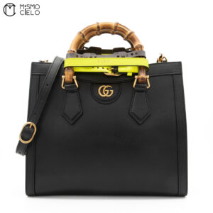 GUCCI Black Diana Bamboo Shoulder Bag  *^