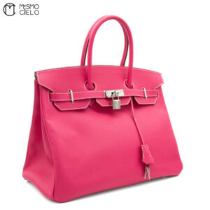 HERMES Authenticated Birkin 35 Epsom Rose Tyrian Handbag