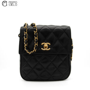 CHANEL Black Turn lock Mini Chain Shoulder Bag #