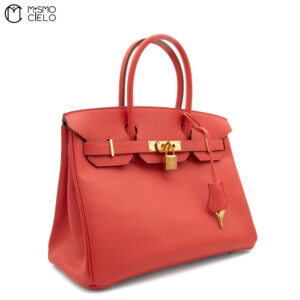 HERMES Authenticated Flamingo Epsom Birkin 30 Handbag