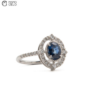MY BEADS LUXE Sapphire 1.31ct and 0.34ct D Ring Size 12 ^