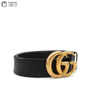 GUCCI Black and Gold GG 406831 4cm Belt 101cm *