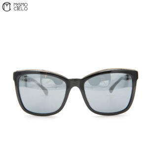 CHANEL Black 5361Q Acetate Frame Cat Eye Sunglasses *