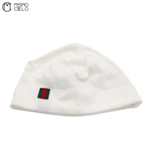 GUCCI White Shelly Knit Kids Beanie Size 6