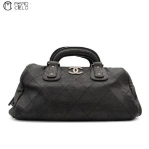 CHANEL Matelasse Caviar Skin Boston Handbag ^#