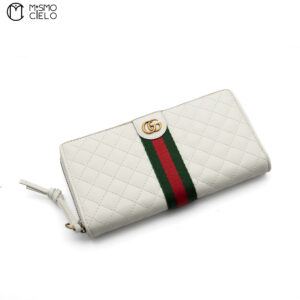 GUCCI White Round Zipper Wallet *