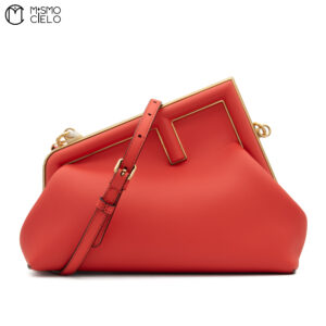 FENDI  First Leather Shoulder Bag 8BP129 Red ^