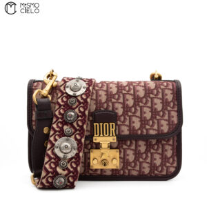 CHRISTIAN DIOR Burgundy Dior Addict Oblique Shoulder Bag