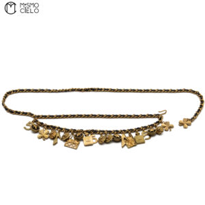CHANEL Multi-Icon Charm Leather Chain Belt