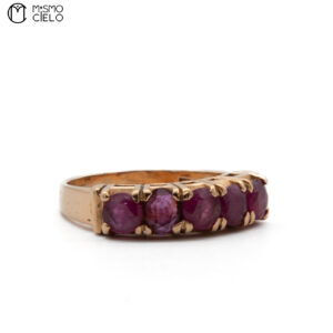 MY BEADS LUXE 18 K Gold 67% and Ruby  4.3g Ring Size 10