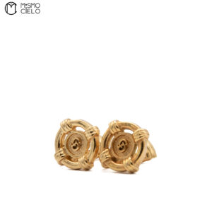 CHRISTIAN DIOR Gold Logo Clip-on Earrings