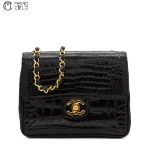 CHANEL Crocodile Turn Lock Chain Shoulder Bag ^
