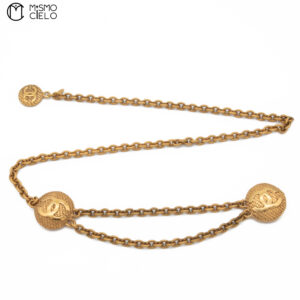 CHANEL Double Coco Mark Mesh Chain Belt 89 cm