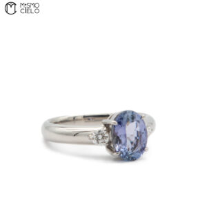 MY BEADS LUXE PT 900 Tanzanite and Diamond 4.5g Ring Size 6