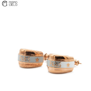 CHRISTIAN DIOR Rose Gold CODE Hoop Earrings *