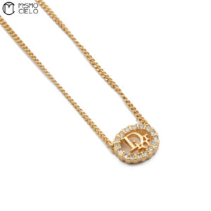 CHRISTIAN DIOR Gold and Diamond Oval Dior 44 cm