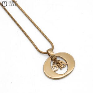 CHRISTIAN DIOR Gold DIOR and Necklace 54cm *