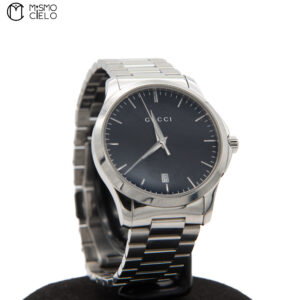 GUCCI  Timeless G Date 126.4 Black Dial Watch *