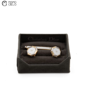 CHRISTIAN DIOR Gold and Silver Cufflink and Tie Pin Set *